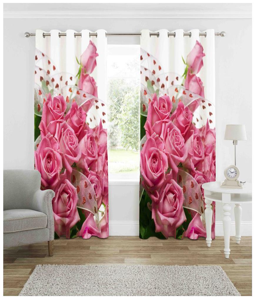 

Indiancraft Single Long Door Polyester Pink Curtains - 9Ft