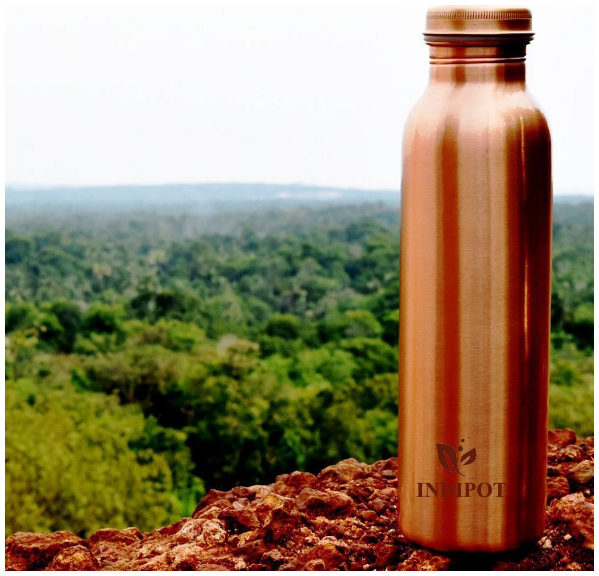

INDIPOT Copper Brown Water Bottle ( 1000 ml Set of 1 )