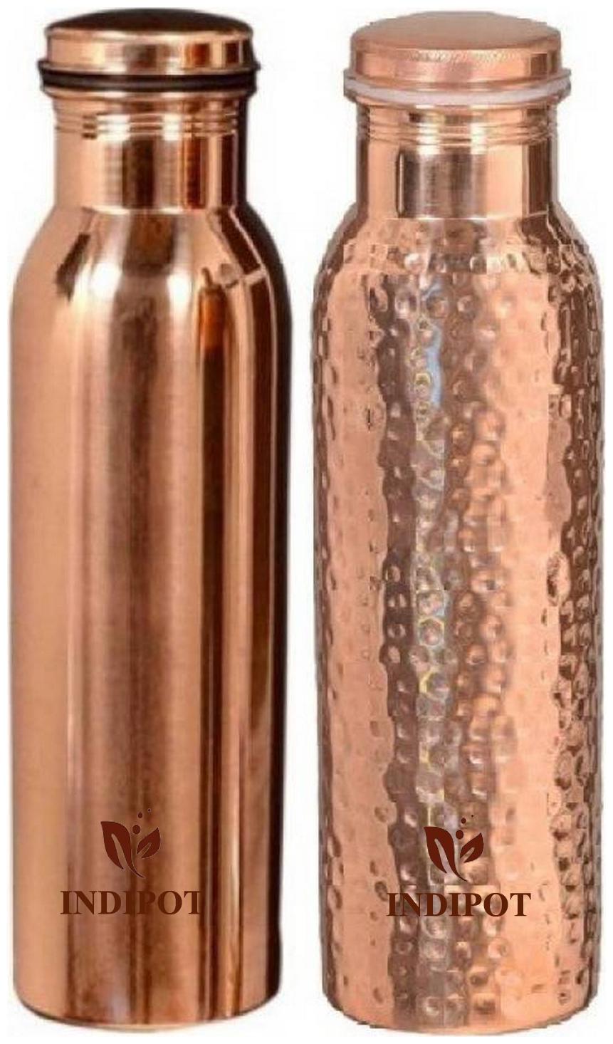 

INDIPOT Copper Brown Water Bottle ( 1000 ml Set of 2 )