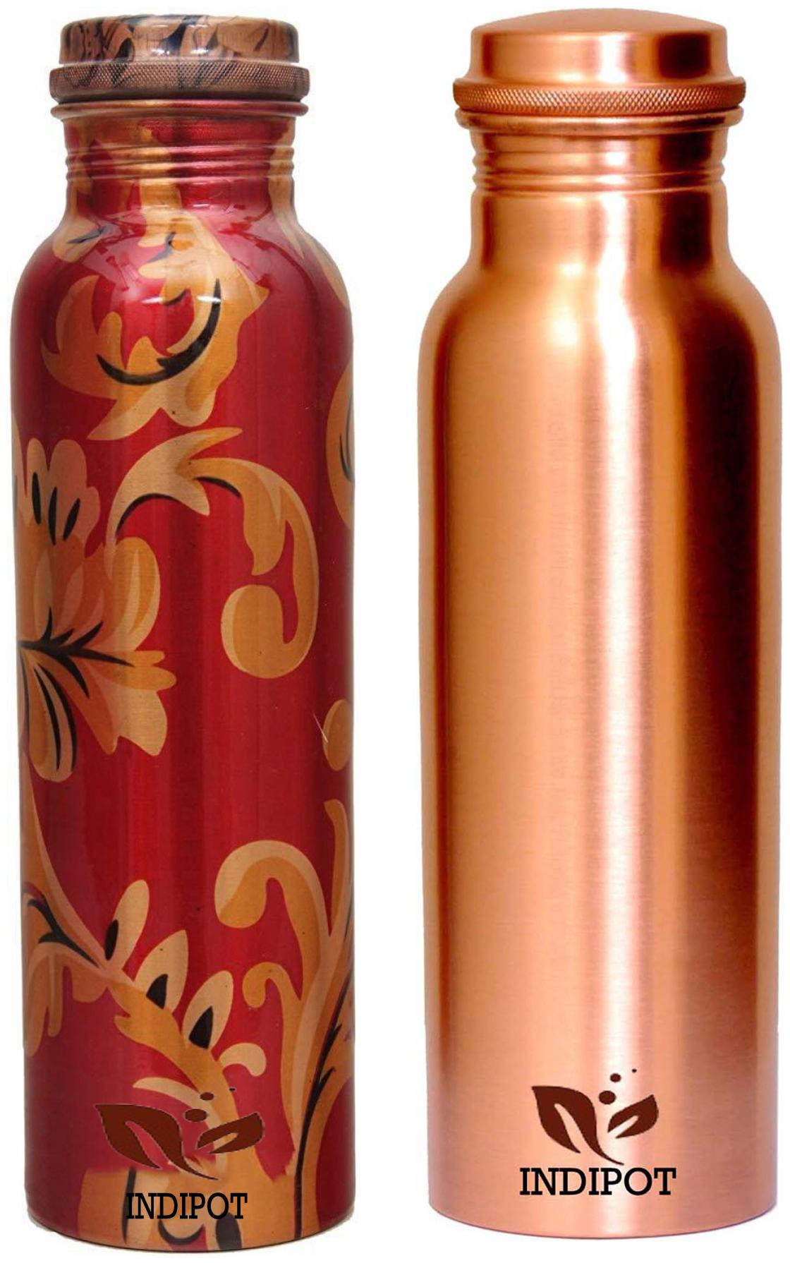

INDIPOT Copper Multi Water Bottle ( 1000 ml Set of 2 )
