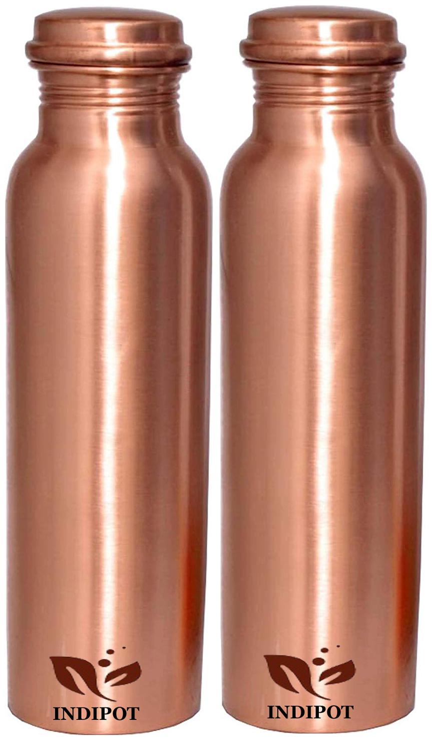 

INDIPOT Copper Brown Water Bottle ( 1000 ml Set of 2 )