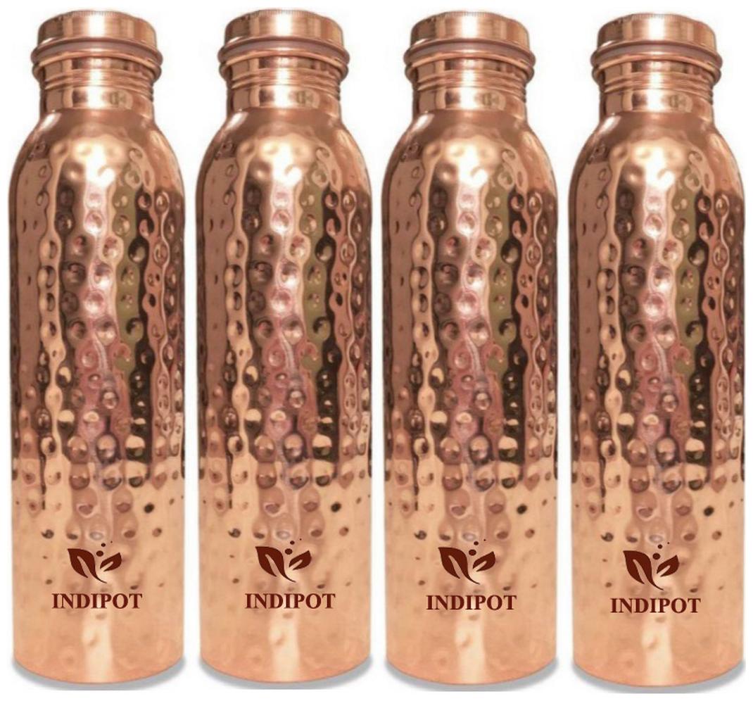 

INDIPOT Copper Brown Water Bottle ( 1000 ml Set of 4 )