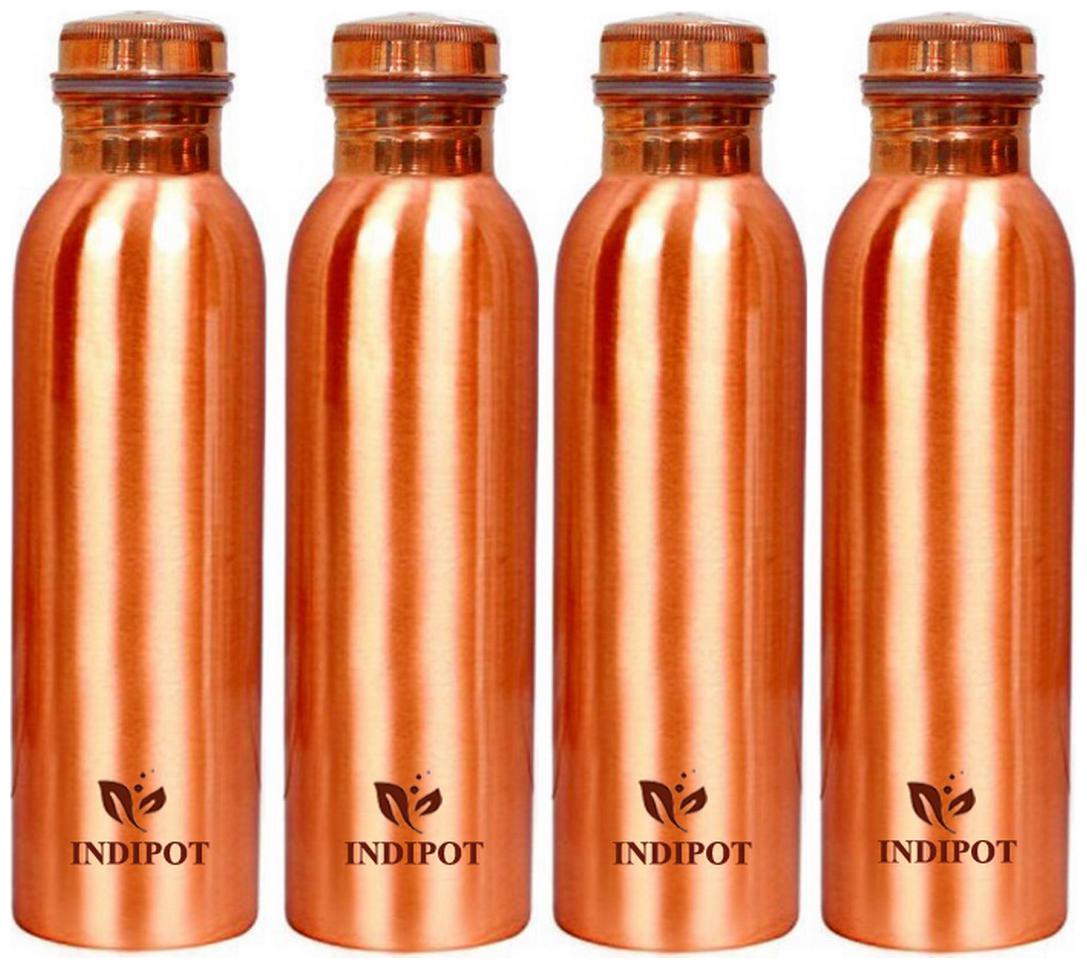 

INDIPOT Copper Brown Water Bottle ( 1000 ml Set of 4 )