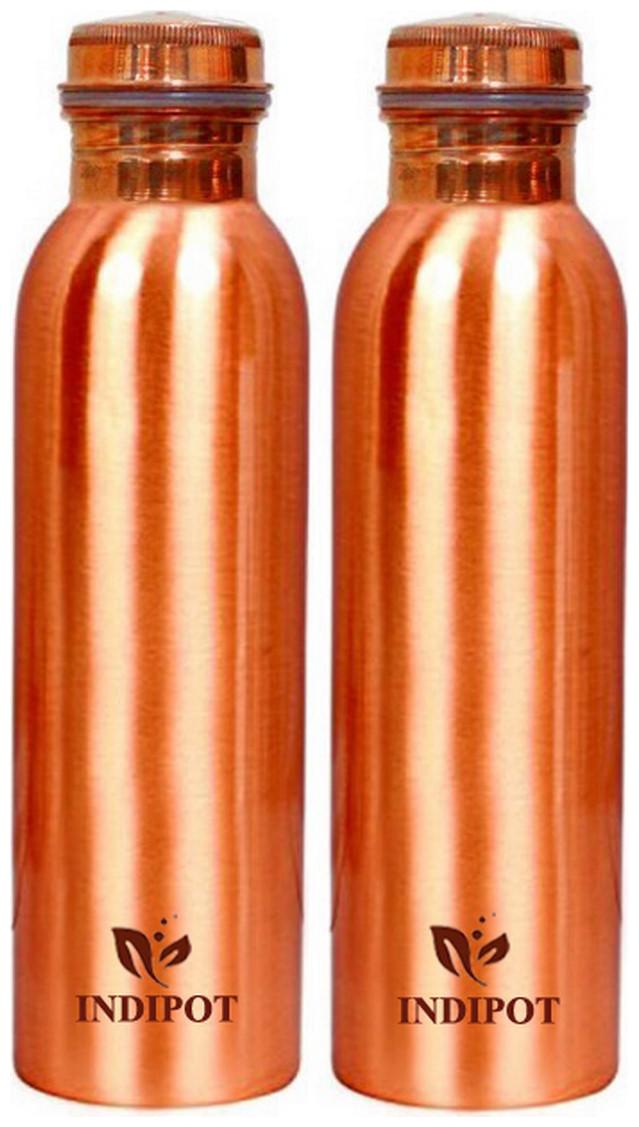 

INDIPOT Copper Brown Water Bottle ( 1000 ml Set of 2 )
