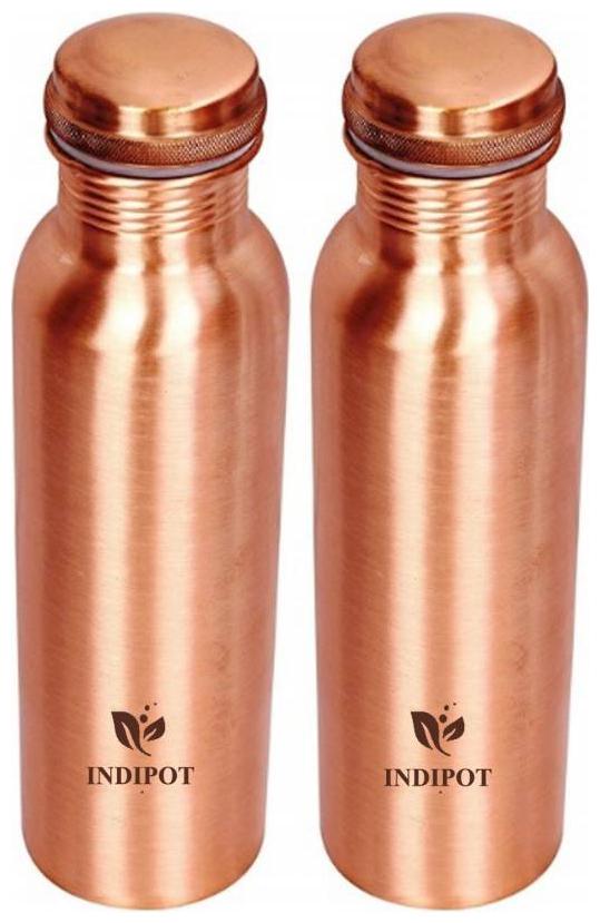 

INDIPOT Copper Brown Water Bottle ( 1000 ml Set of 2 )