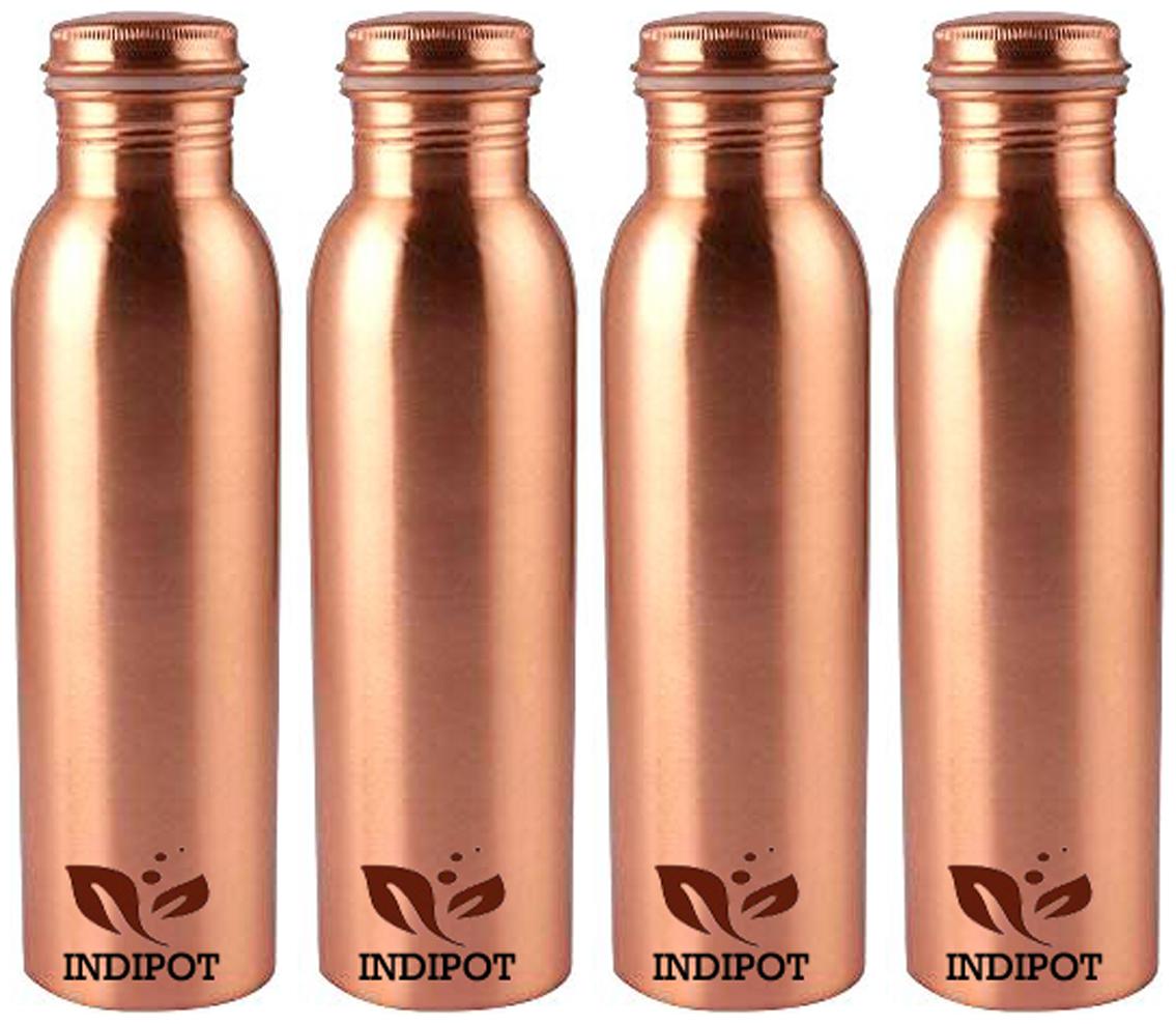 

INDIPOT Copper Brown Water Bottle ( 1000 ml Set of 4 )
