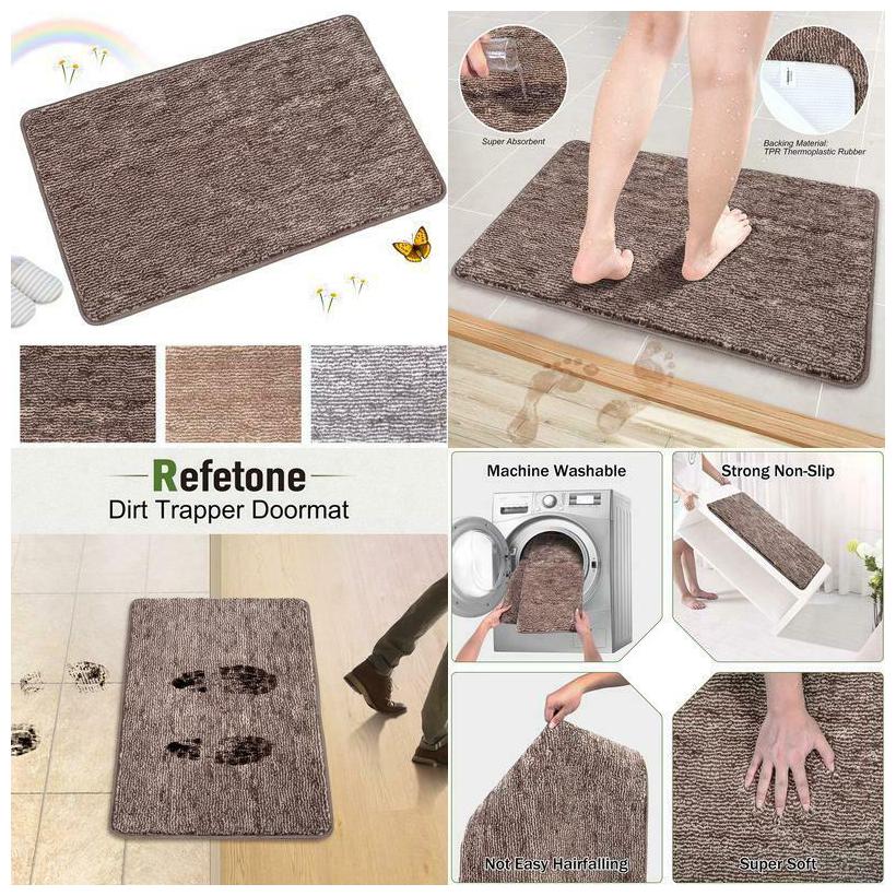 

Indoor Doormat Front Door Mat Non Slip Rubber Backing Super Absorbent Mud And Sn
