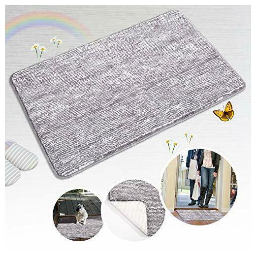 

Indoor Doormat Front Door Mat Non Slip Rubber Backing Super Absorbent Mud Grey