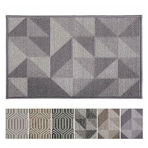 

Indoor Doormat 20 x 31 5 Front Back Door Mat Rubber Backing (Grey magic Geome)