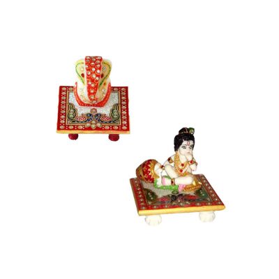 

Indoselection Marble Laddu Gopal Bal Kishan On Chowki