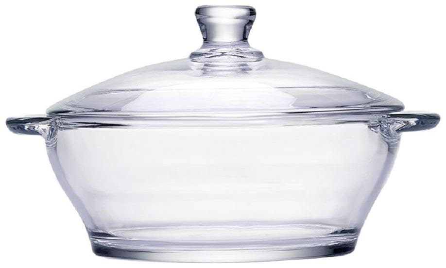 

IndusBay Microwave Safe Toughened Glass Round Casserole Containers Borosilicate Bowl with Lid 1000 ml