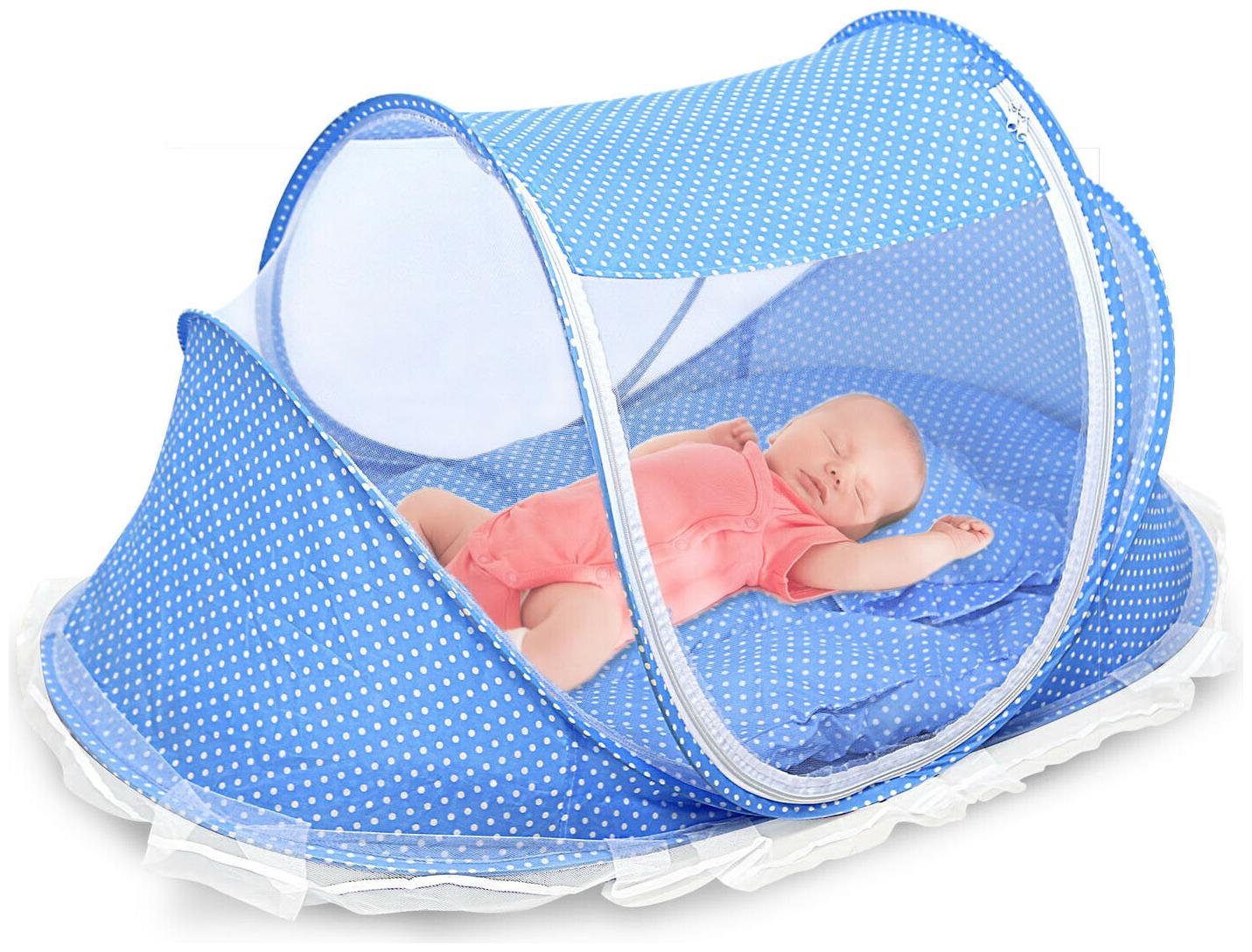 

Infant Foldable Bed Baby Mosquito Net Tent Travel Instant Crib Mattress Pillow