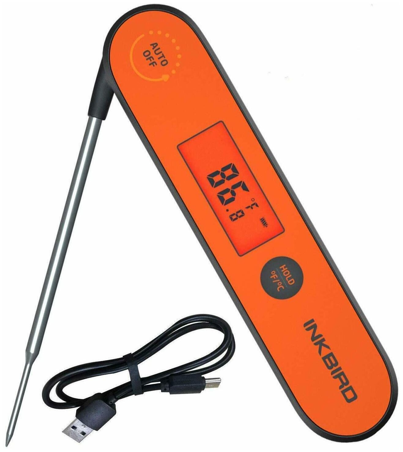 

Inkbird Waterproof Instant Read Thermometer Iht-1P Rechargeable Battery Digita