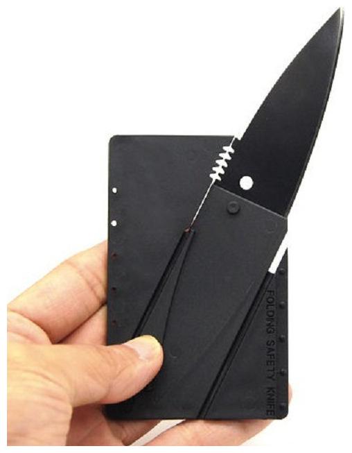 

Pia International FIRST QUALITY Portable Credit Card Shaped Folding Safety Pocket Knife (Black)