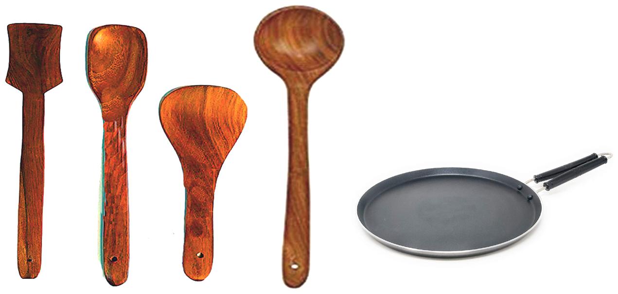 

Iron-DOSA TAWA B-1 4 8 6 With Wooden Spatula