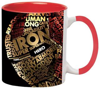 Ironman Ceramic Coffee Black Mug by Ashvah-Mug-1802-Red
