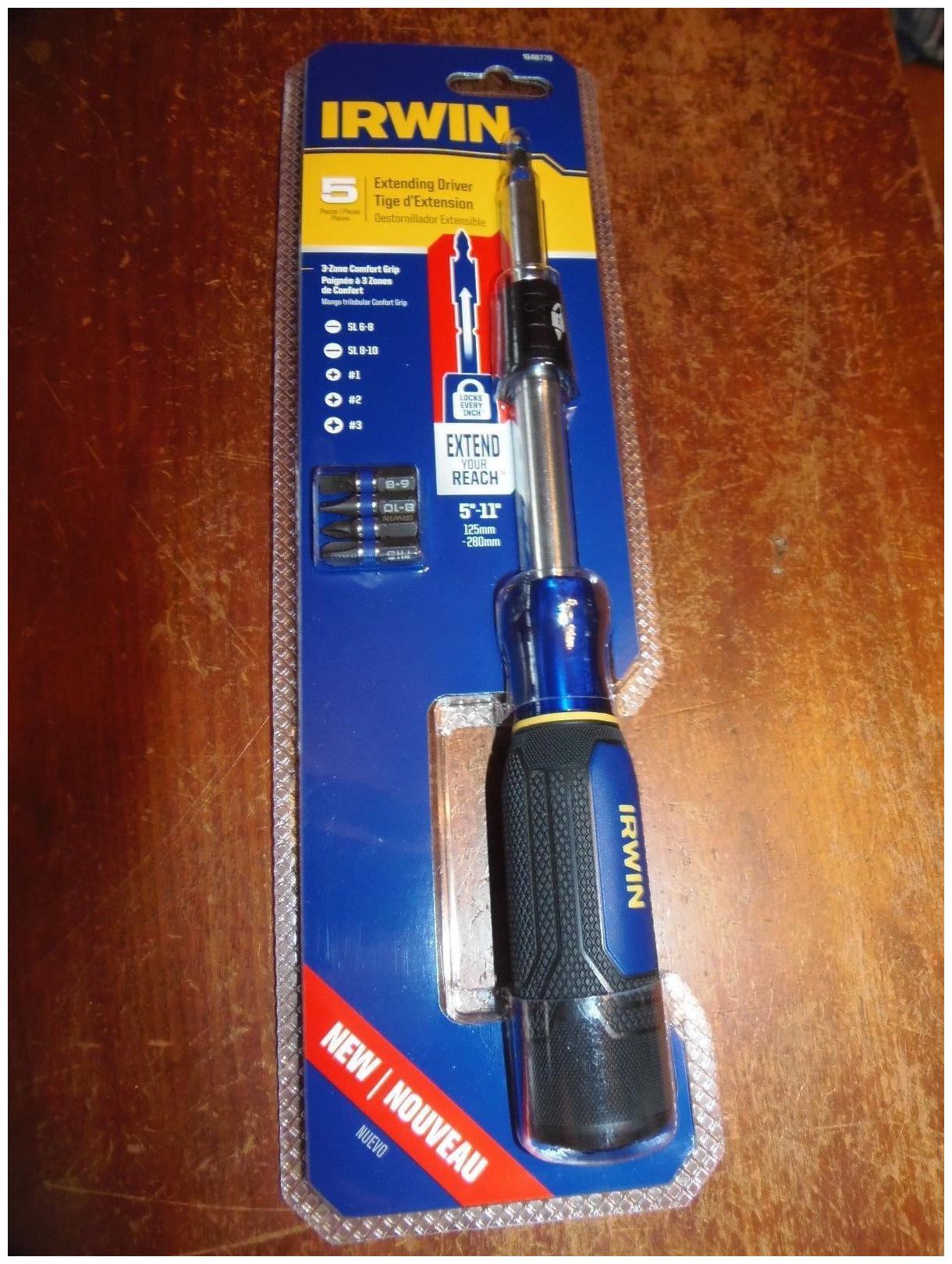

Irwin 5 Piece Extending Driver w 3 Zone Comfort Grip NIP ( PO-103 )