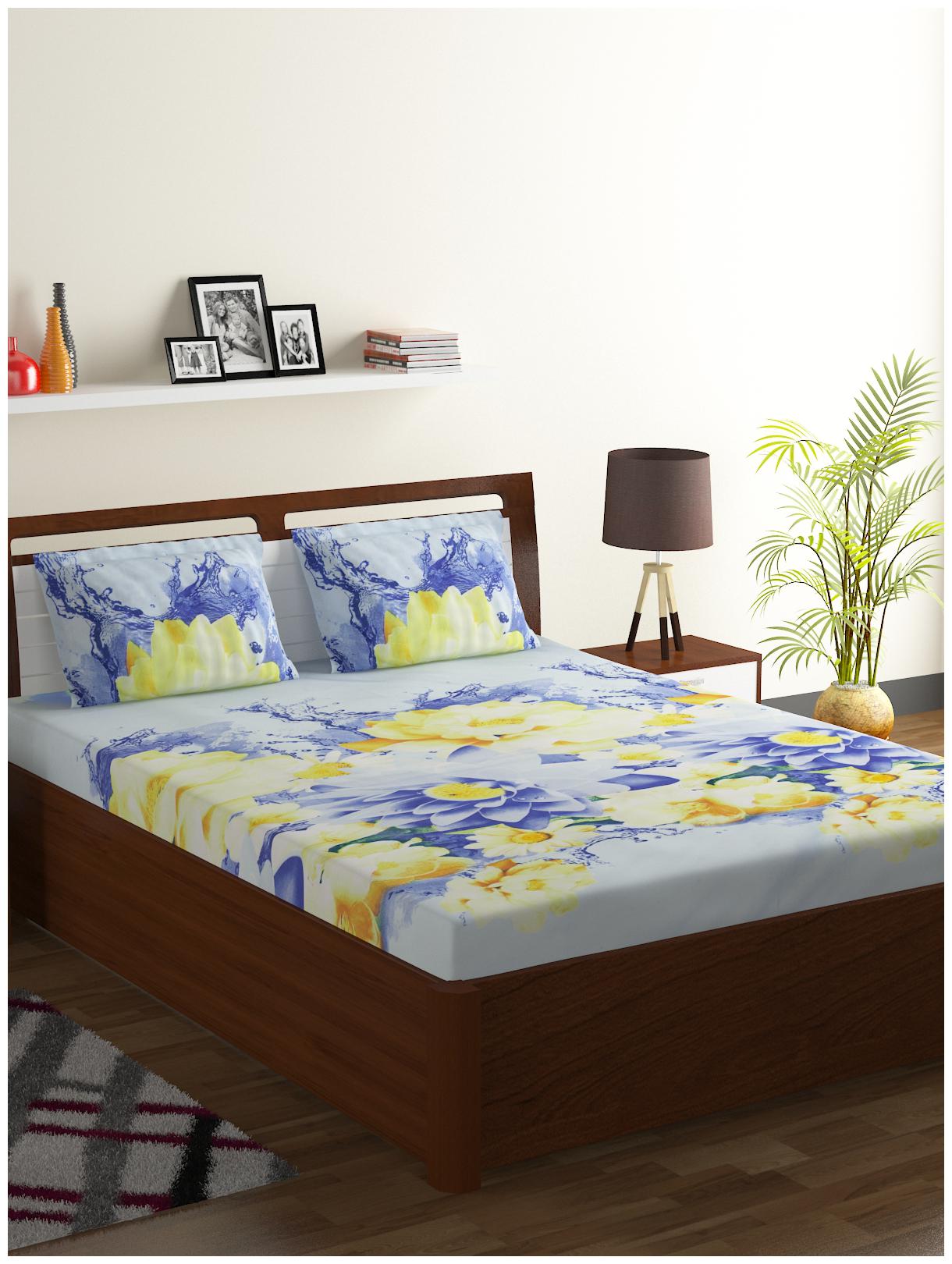 

Ispace 144 TC Microfiber Single 3D Printed Bedsheet (Pack of 1 Multicolor)