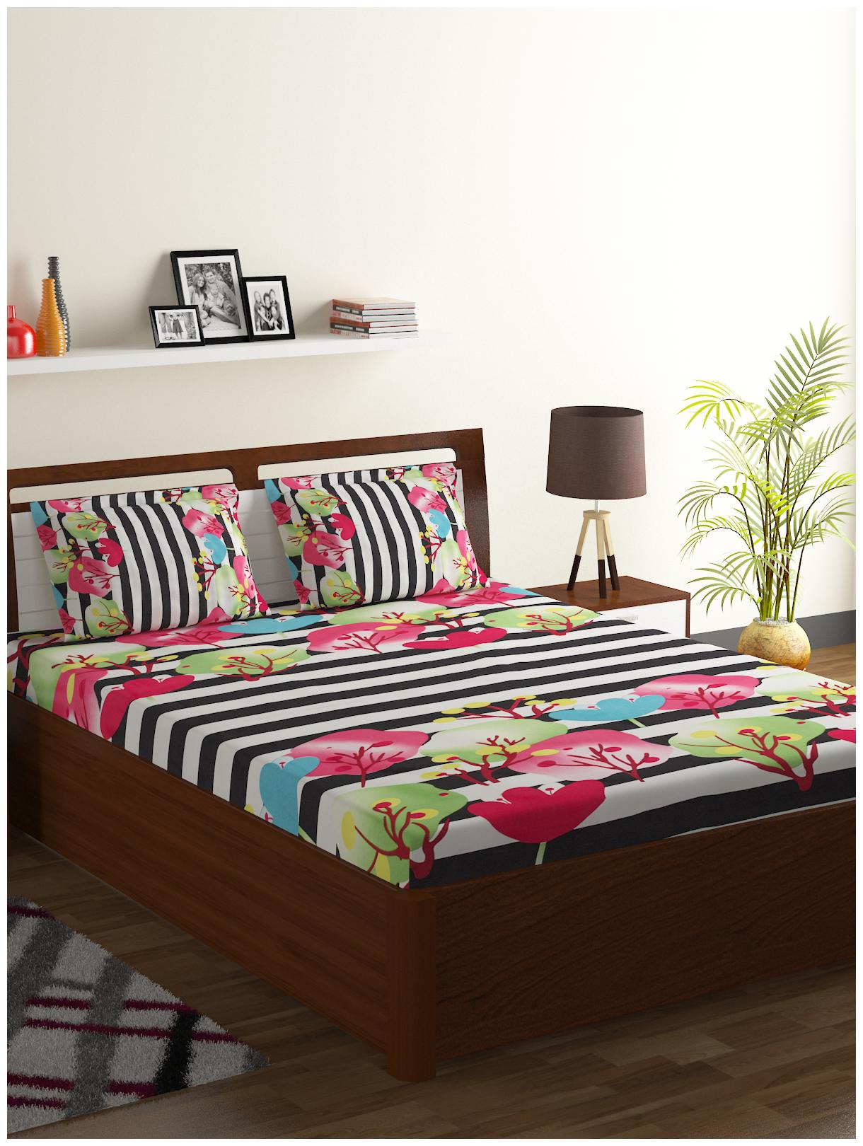 

Ispace 144 TC Microfiber Single 3D Printed Bedsheet (Pack of 1 Multicolor)