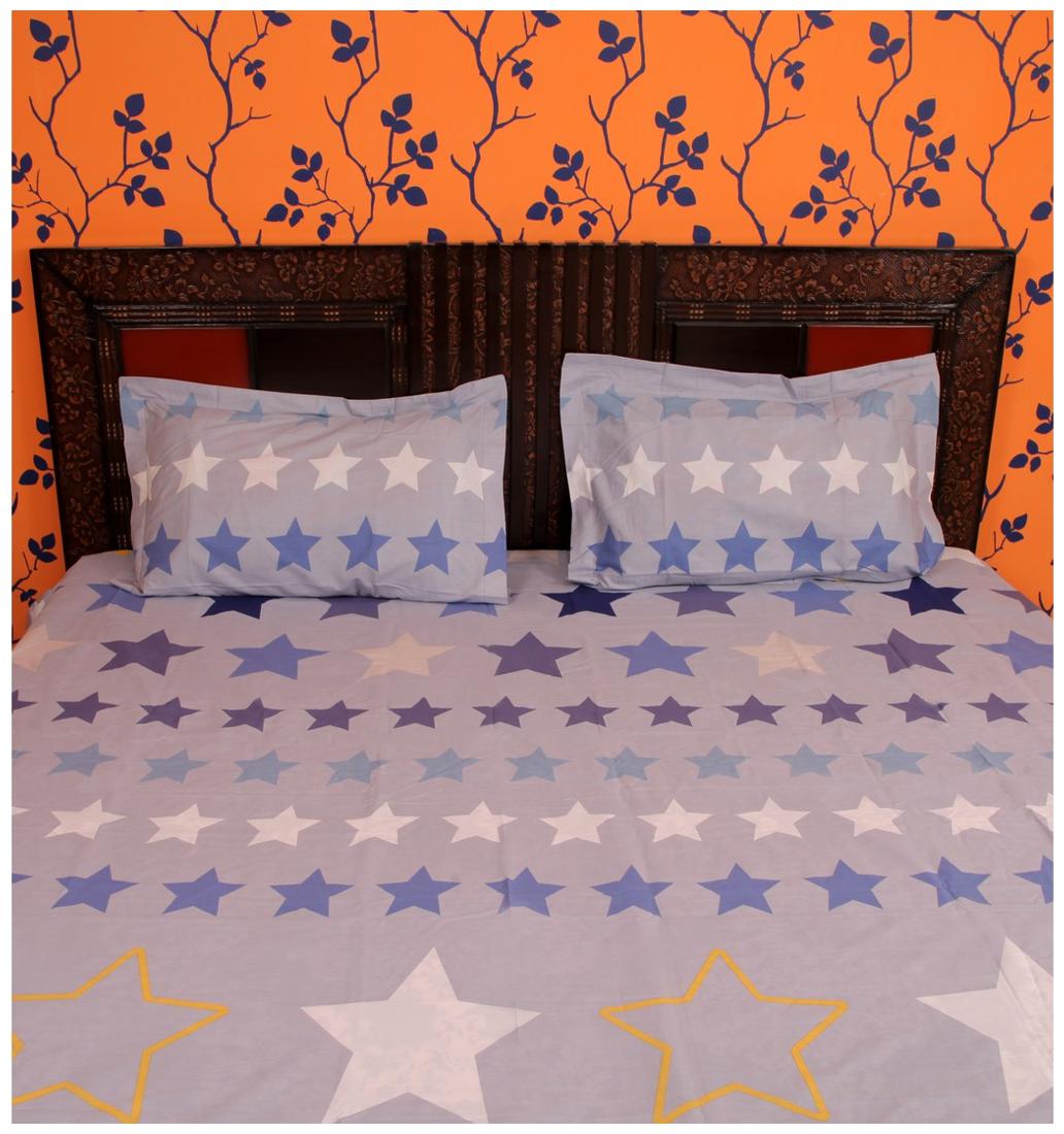

ITACA Cotton Printed Double Size Bedsheet ( 1 Bedsheet With 2 Pillow Covers Multi )