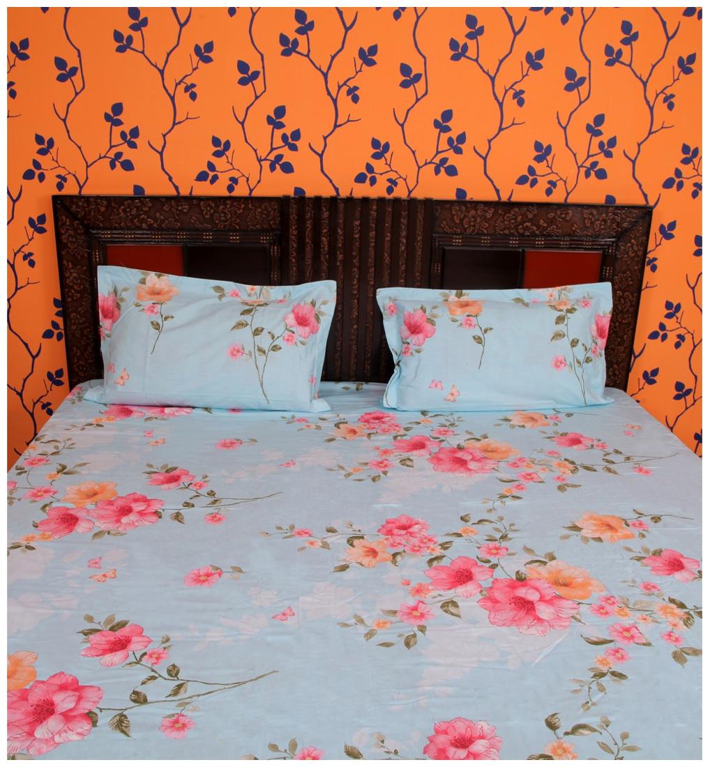 

ITACA Cotton Printed Double Size Bedsheet ( 1 Bedsheet With 2 Pillow Covers Multi )