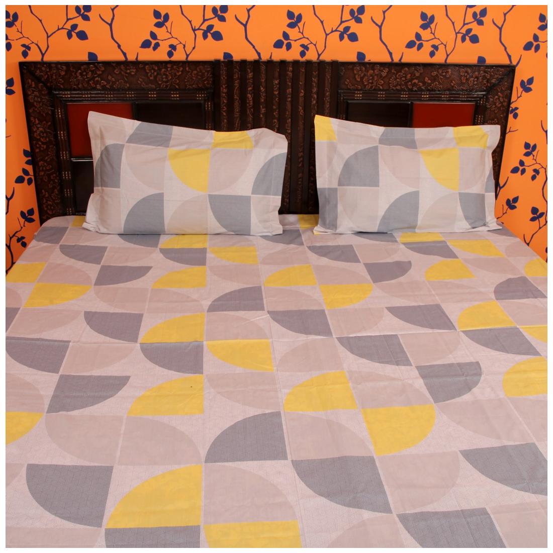 

ITACA Cotton Printed Double Size Bedsheet ( 1 Bedsheet With 2 Pillow Covers Multi )