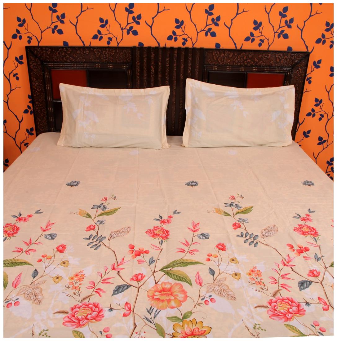 

ITACA Cotton Printed Double Size Bedsheet ( 1 Bedsheet With 2 Pillow Covers Multi )