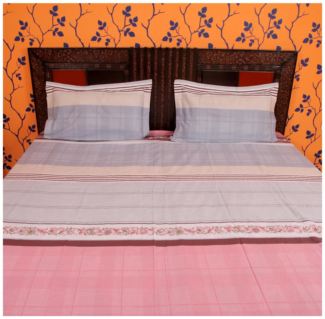 

ITACA Cotton Printed Double Size Bedsheet ( 1 Bedsheet With 2 Pillow Covers Multi )