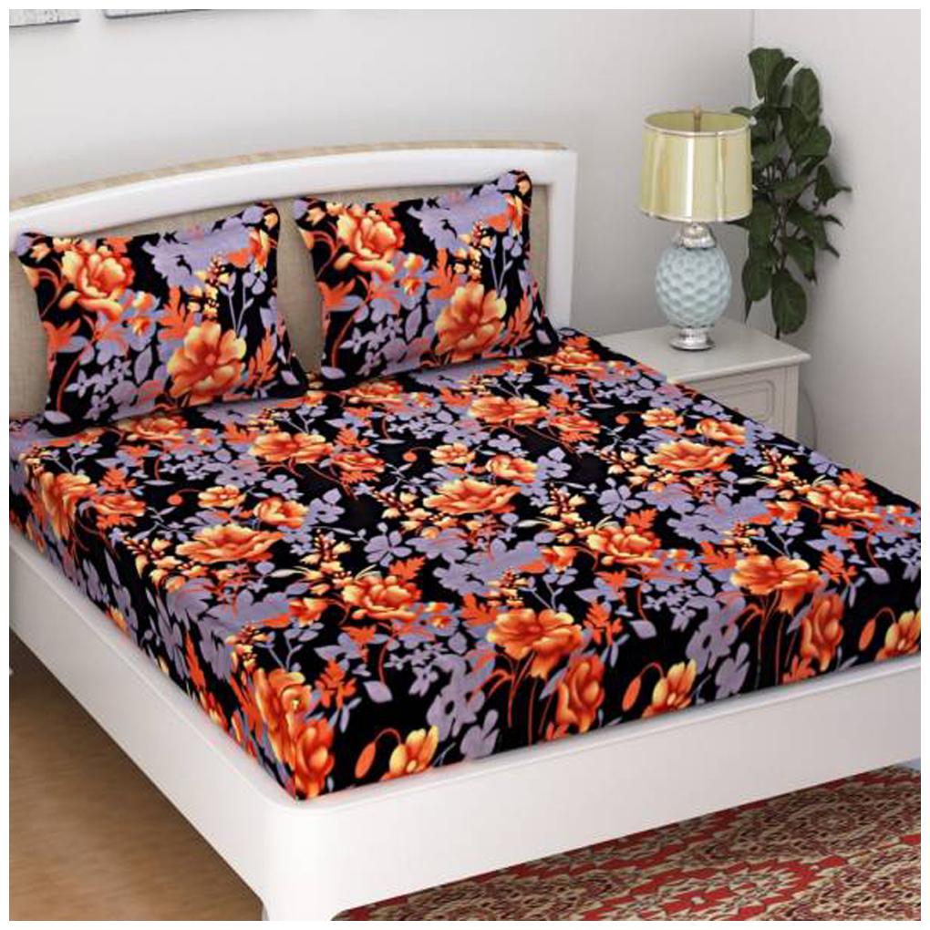 

Italian Fab Microfiber Floral Double Size Bedsheet 144 TC ( 1 Bedsheet With 2 Pillow Covers Multi )