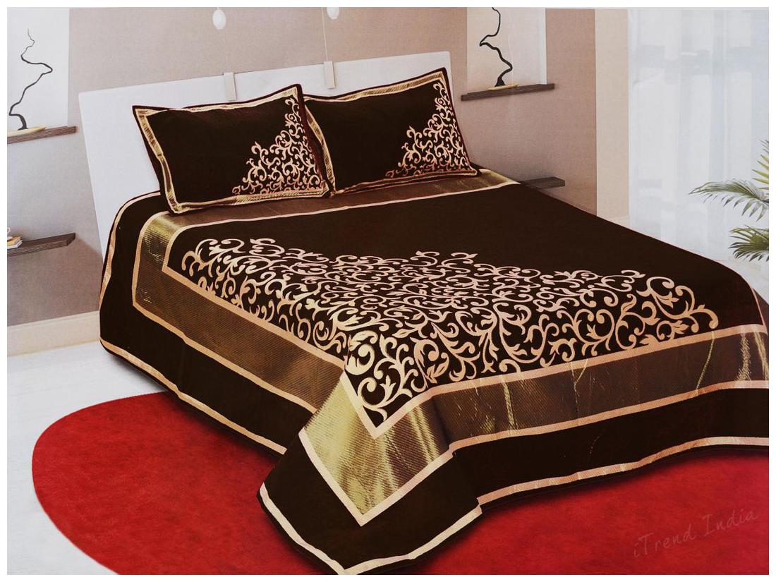 

Itrend India Velvet Floral Queen Size Bedsheet ( 1 Bedsheet With 2 Pillow Covers Brown )