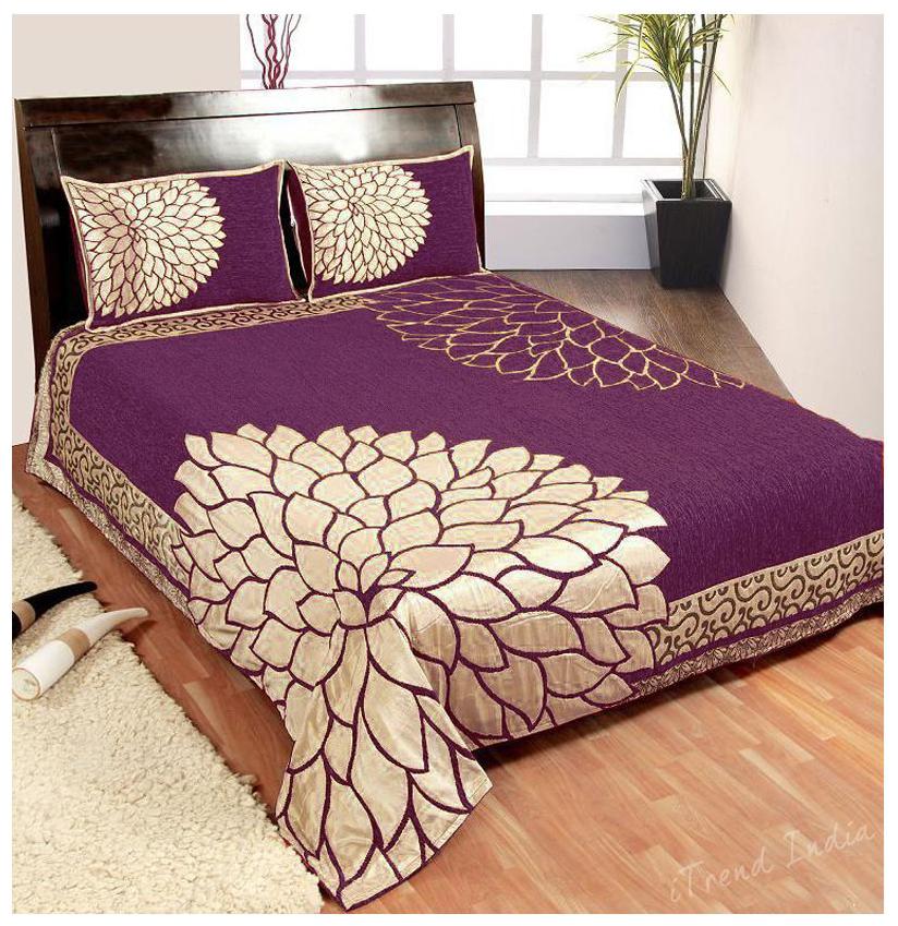 

iTrendIndia Chenille Abstract Double Size Bedsheet ( 1 Bedsheet With 2 Pillow Covers Multi )