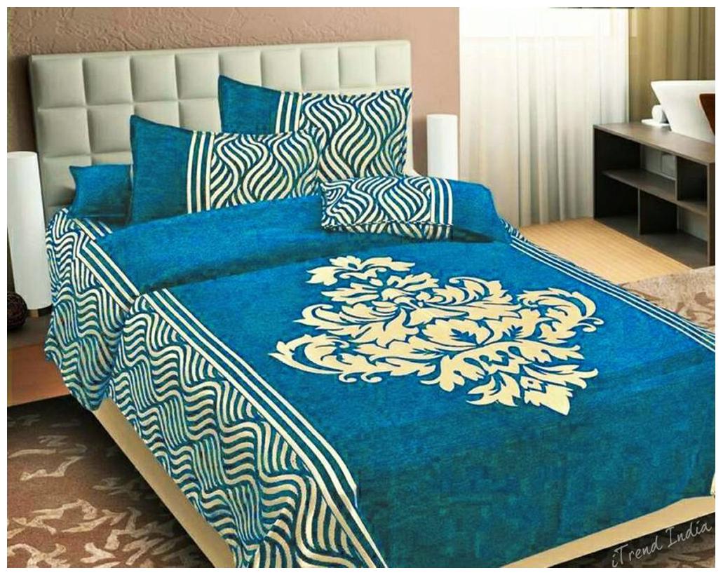 

Itrend India Velvet Printed Queen Size Bedsheet ( 1 Bedsheet With 2 Pillow Covers Turquoise )