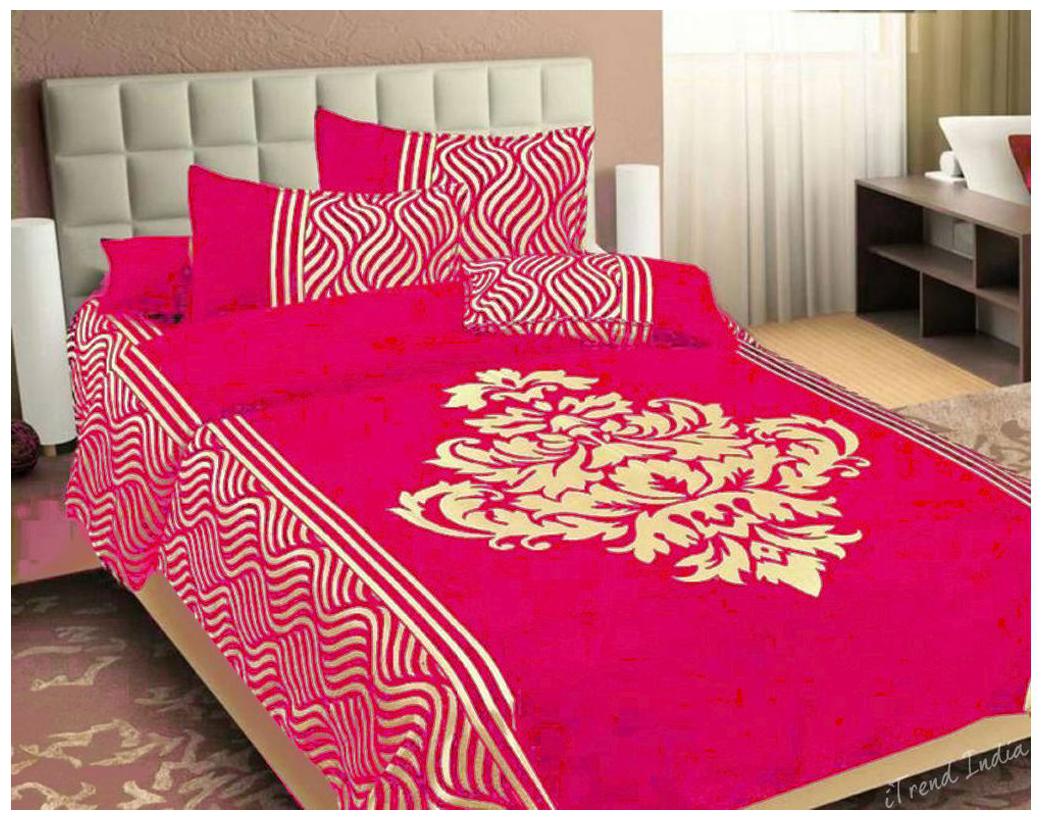 

Itrend India Velvet Printed Queen Size Bedsheet ( 1 Bedsheet With 2 Pillow Covers Pink )