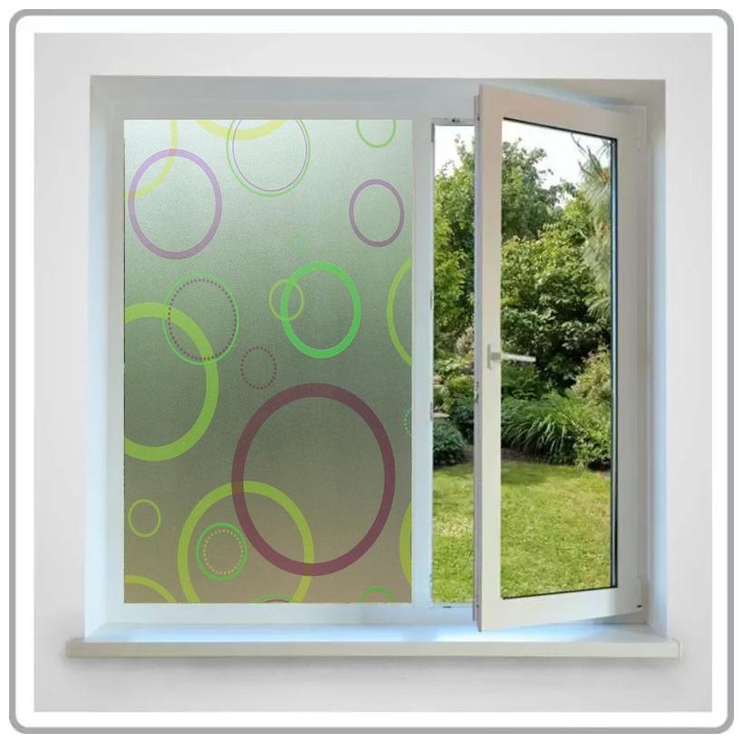 

JAAMSO ROYALS Multicolor Round CicleWindow sticker self-adhesive peel stick ( 45 x 200 CM ) Pack of 1