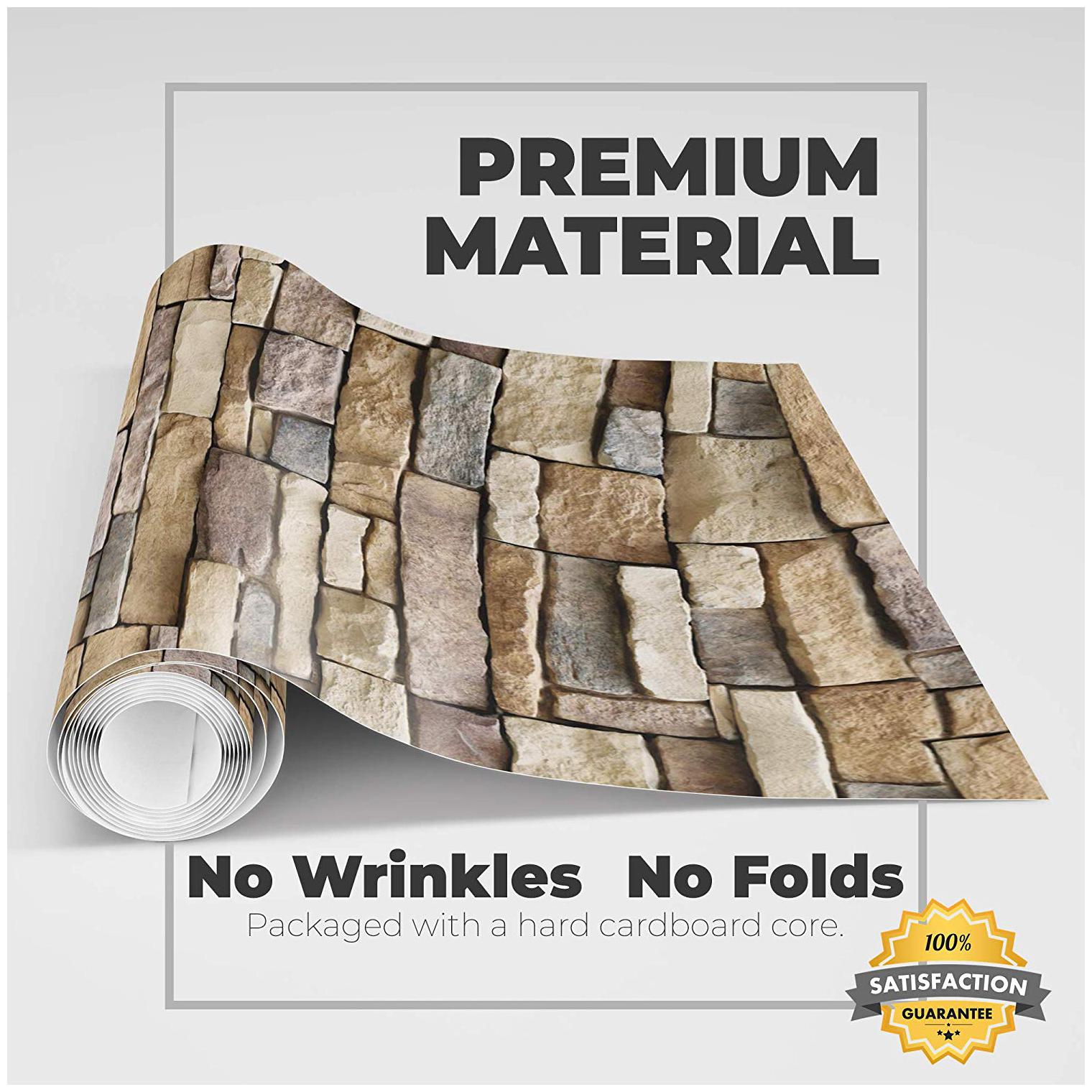 

JAAMSO ROYALS 3D Brown brick wallpaper self-adhesive peel stick ( 45 x 200 CM ) Pack of 1