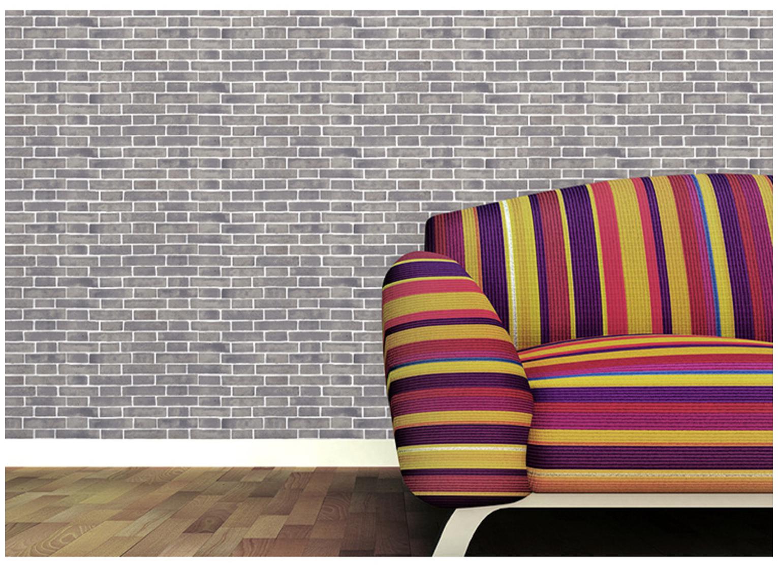 

JAAMSO ROYALS Nature Gray brick wallpaper self-adhesive peel stick ( 45 x 100 CM ) Pack of 1
