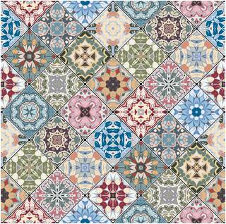 Buy Jaamso Royals Mosaic Ceramic Multicolour Tile Pattern