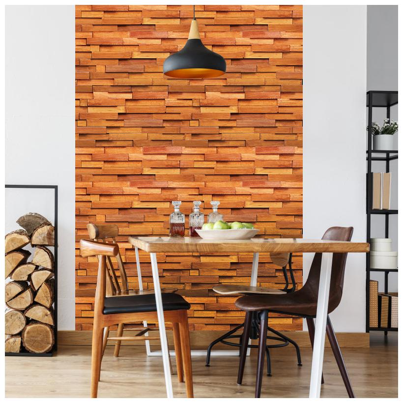 

JAAMSO ROYALS Wood Brick design wallpaper self-adhesive peel stick ( 45 x 100 CM ) Pack of 1