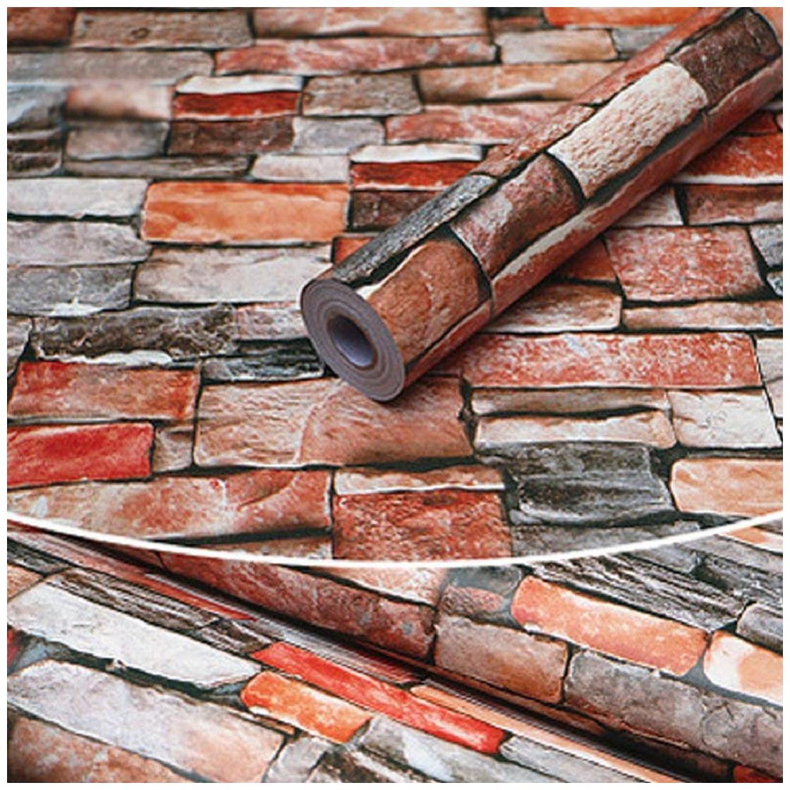 

Jaamso Royals Brick Stone Peel and Stick Wallpaper Wall Poster Wall Sticker PVC Self Adhesive for Bedrooms Living Room Hall Play Room (100 45 CM)