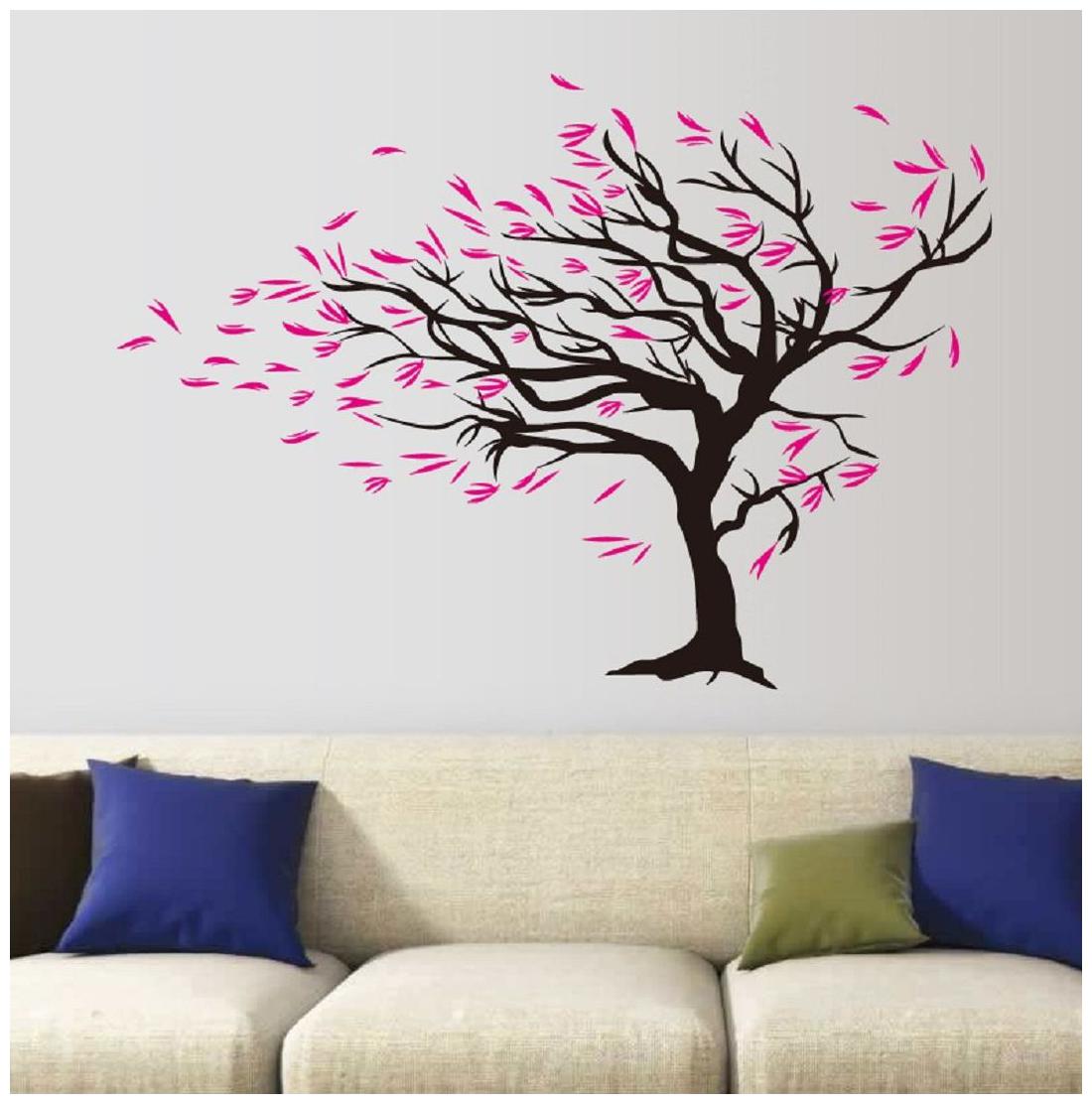 

Jaamso Royals Big Tree and falling Leaves Wall Sticker (PVC Vinyl 90 cm X 60 cm Decorative Stickers)