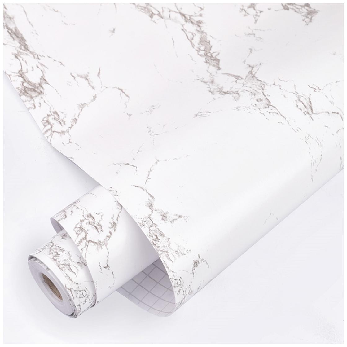 

JAAMSO ROYALS White marble wallpaper self-adhesive peel stick ( 45 x 200 CM ) Pack of 1
