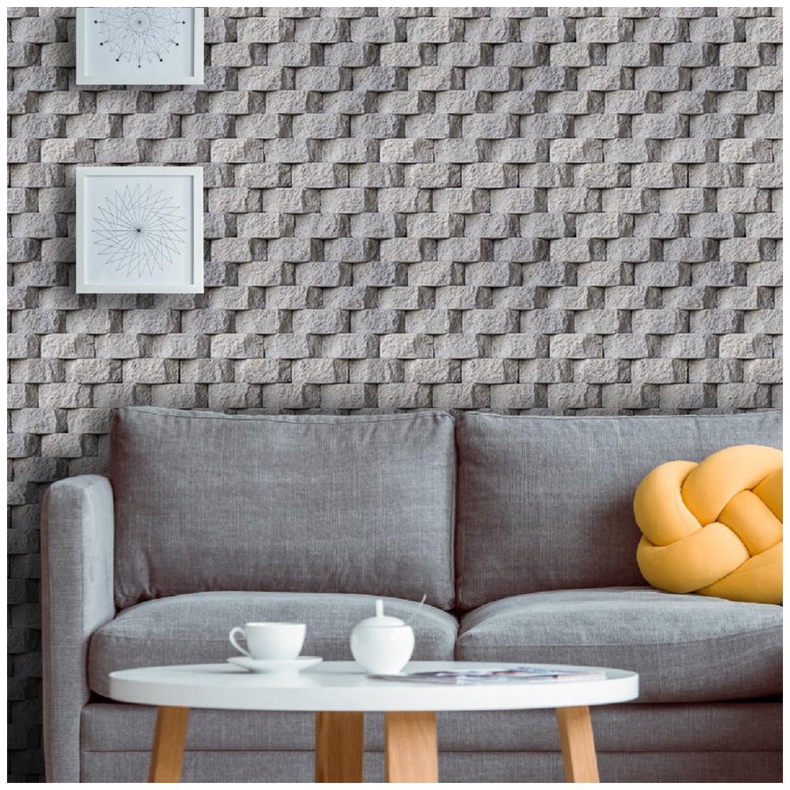 

JAAMSO ROYALS Modern 3D Simulation Stone wallpaper self-adhesive peel stick ( 45 x 1000 CM ) Pack of 1