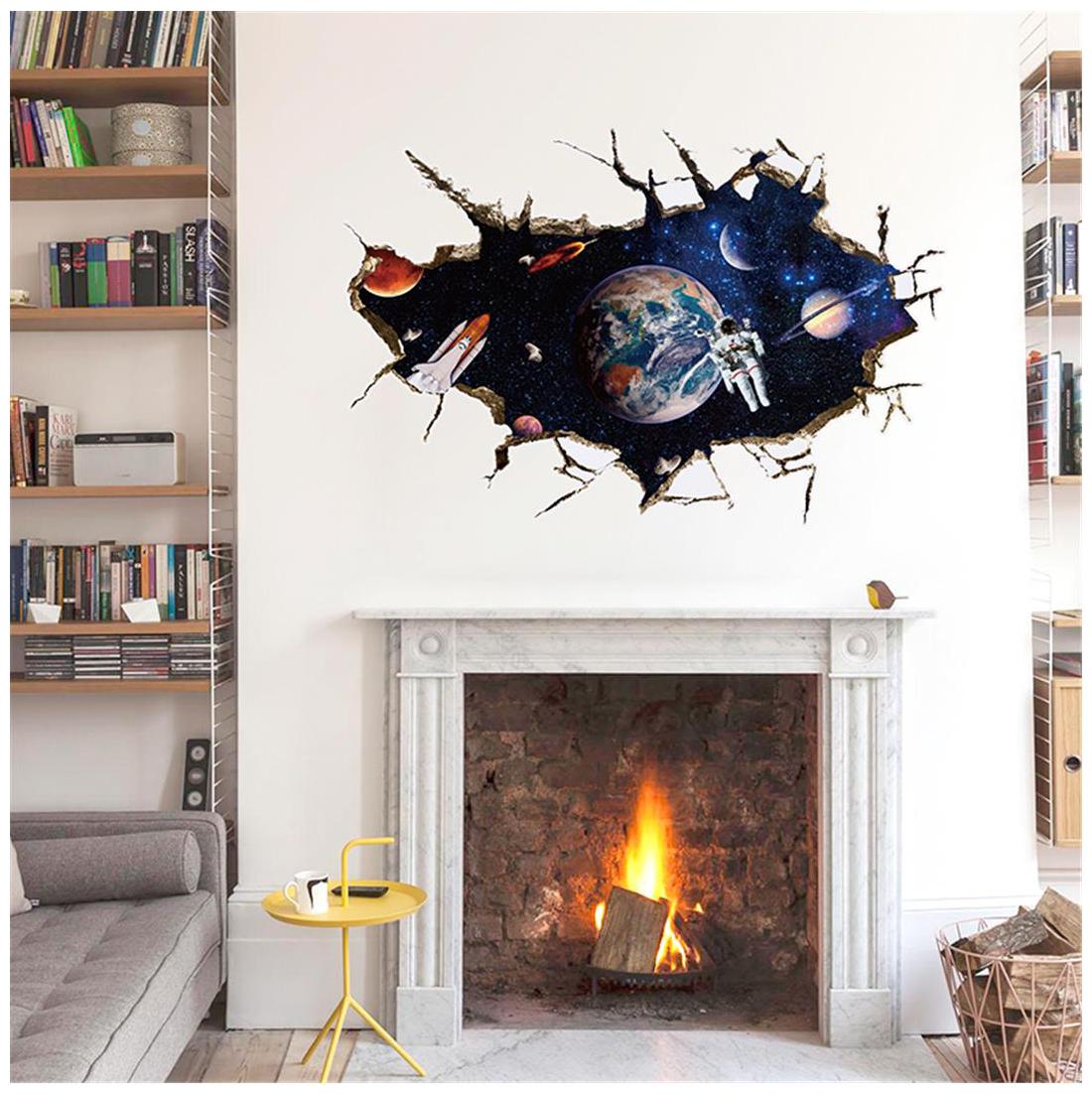 

Jaamso Royals 3D Astronauts in Outer Space Wall Sticker (60 cm X 90 cm)
