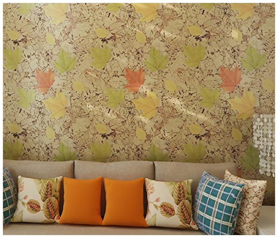 

JAAMSO ROYALS Nature Golden yellow Leaves wallpaper self-adhesive peel stick ( 45 x 100 CM ) Pack of 1