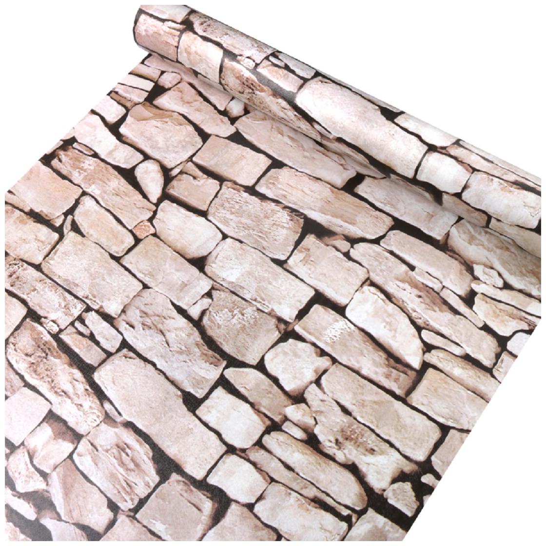 

JAAMSO ROYALS Nature Cream brick wallpaper self-adhesive peel stick ( 45 x 200 CM ) Pack of 1
