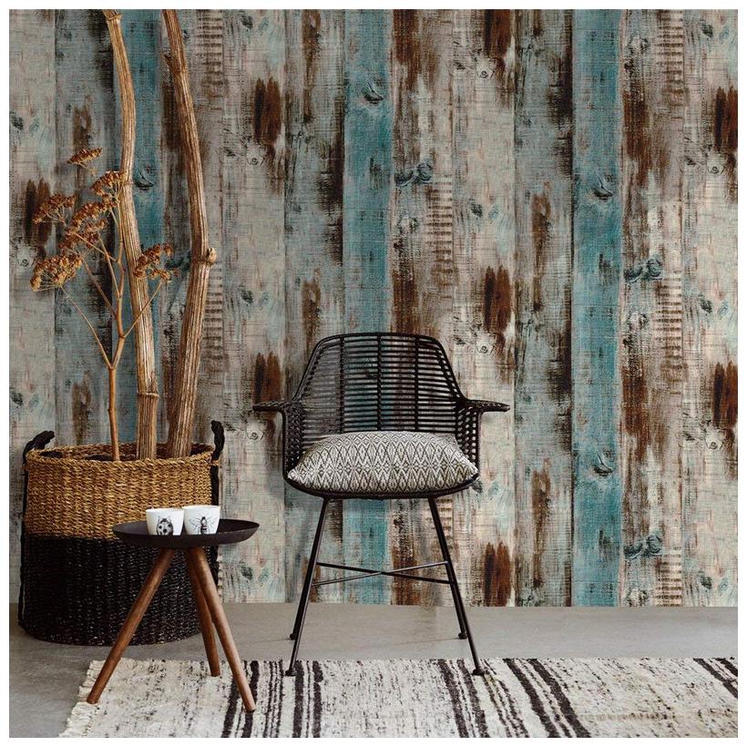 

JAAMSO ROYALS Multicolor wood wallpaper self-adhesive peel stick ( 45 x 500 CM ) Pack of 1