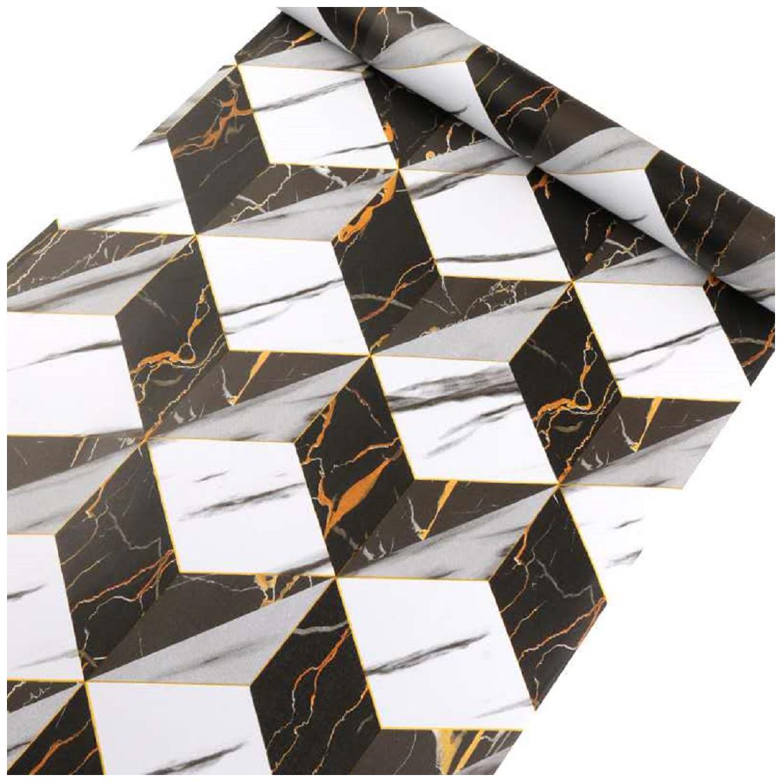 

JAAMSO ROYALS 3D Black and white marble wallpaper self-adhesive peel stick ( 45 x 100 CM ) Pack of 1
