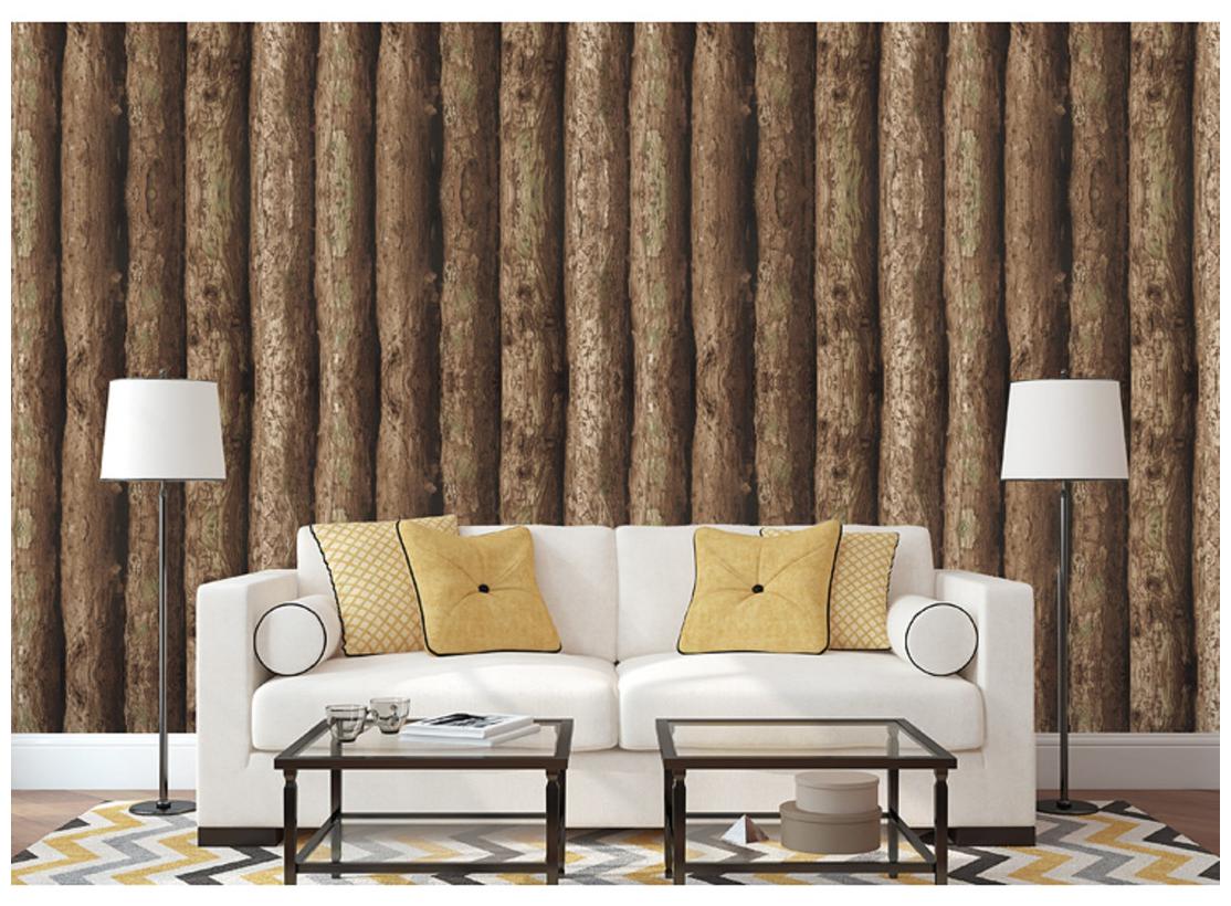 

Jaamso Royals Wood Wallpaper Tree Trunks Log Cabin Wall for Home Bedroom Kitchen Bathroom Wall Decoration (100 45 CM)