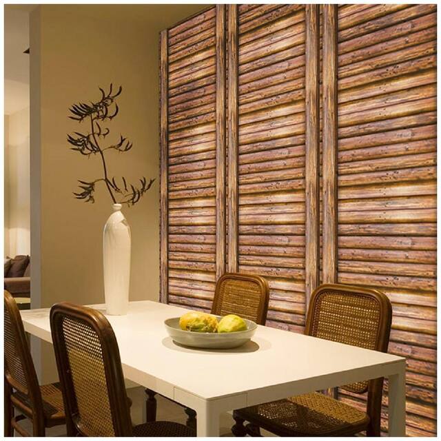 JAAMSO ROYALS 3D Brown wood wallpaper self-adhesive, peel & stick ( 45 CM x 1000 CM ) Pack of 1