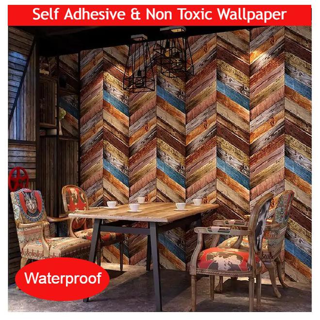 

Jaamso Royals Wood Peel and Stick Wallpaper Vintage Wood Panel Wood Plank Wallpaper Contact Paper for Livingroom Bedroom Kitchen Bathroom (100 45 CM)